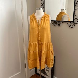 Yellow/gold tiered summer dress